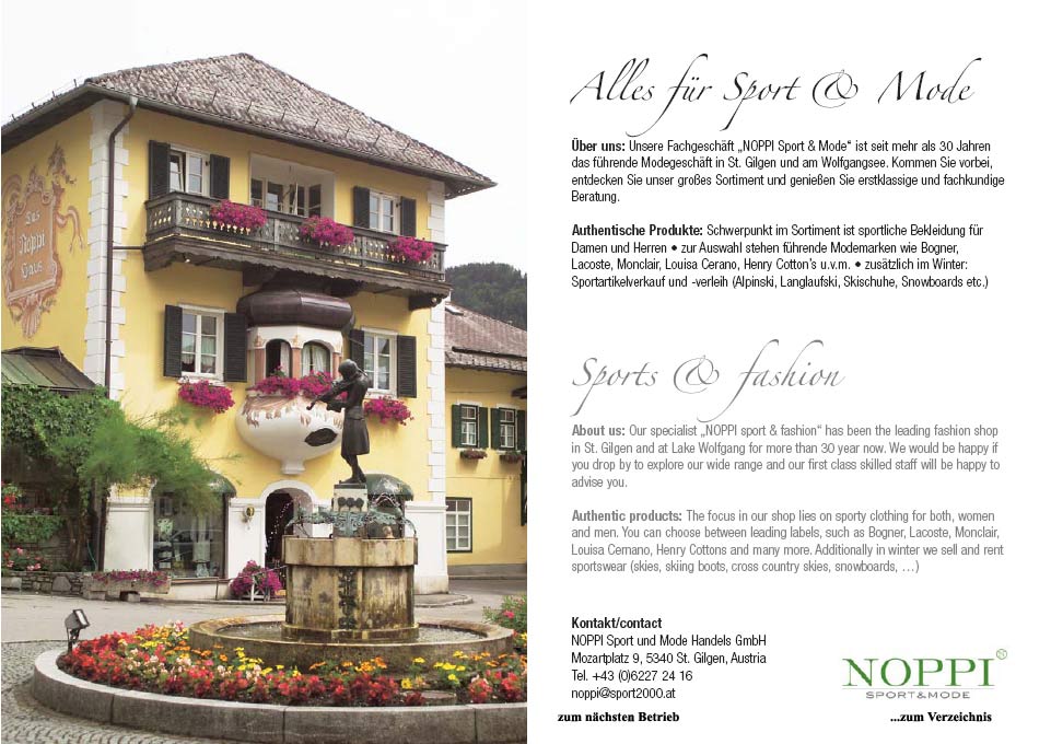 Alles f&uuml;r Sport und Mode ( Noppi St.Gilgen )